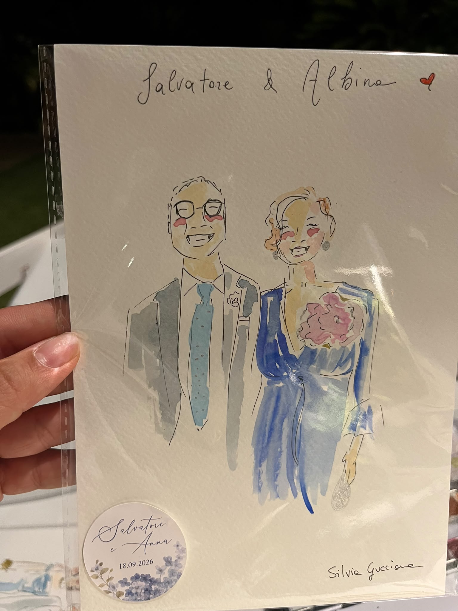 Ritratto di coppia personalizzato realizzato a mano